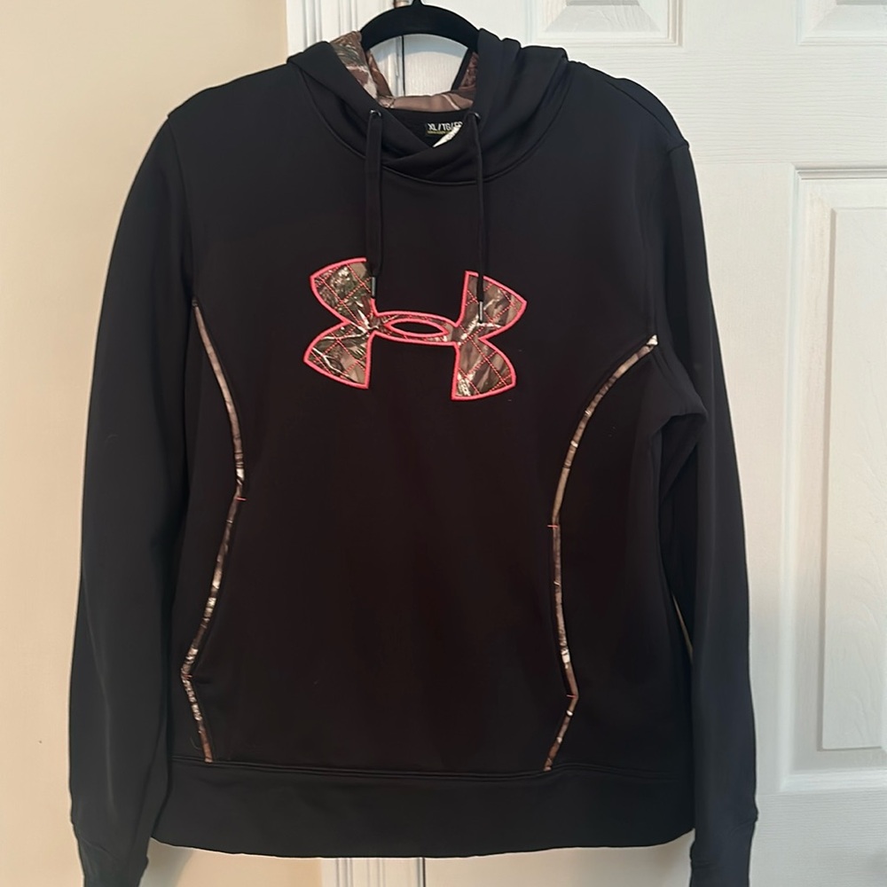 Under Armor sweatshirt XL. Black with pink and camo